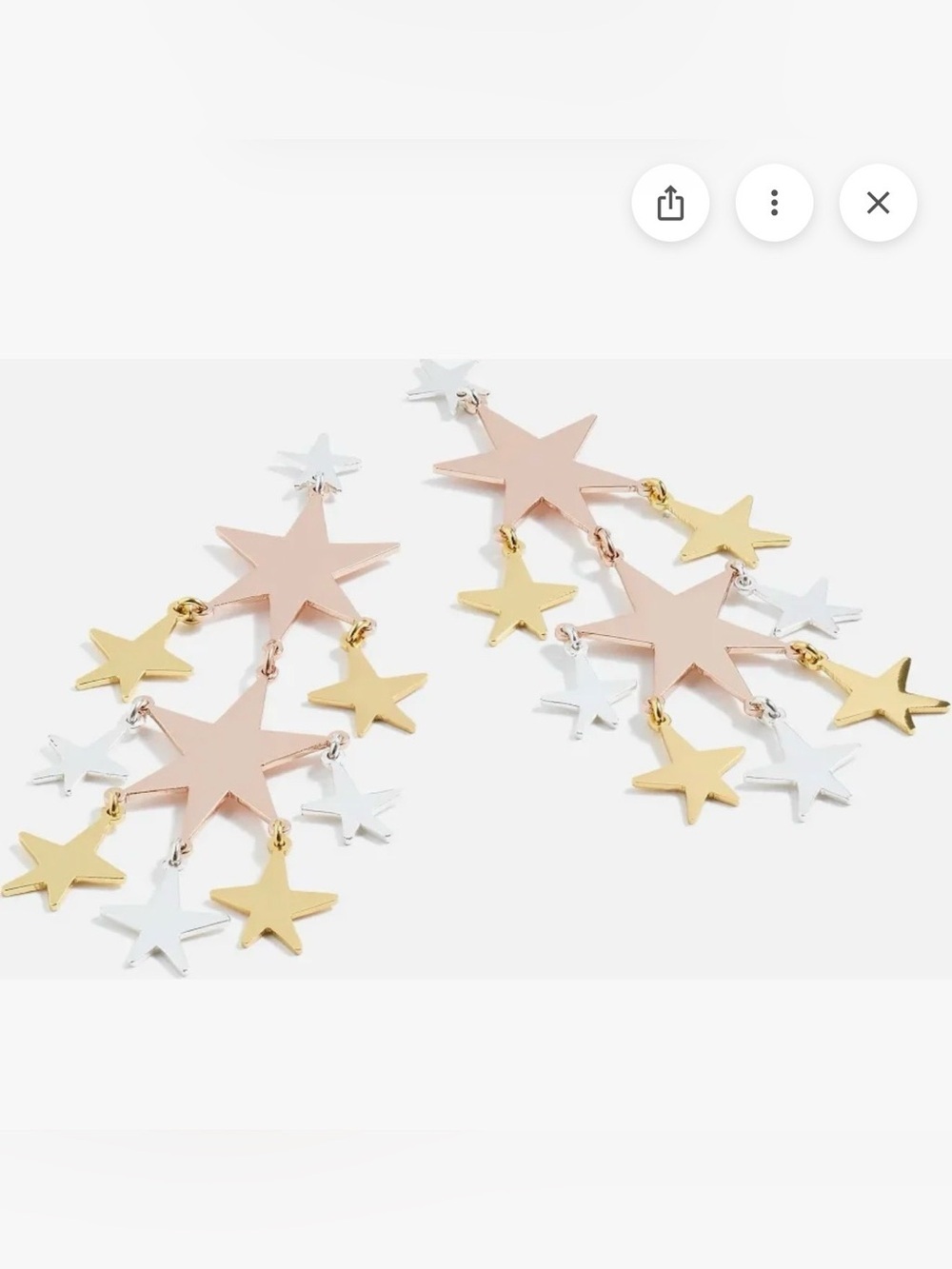 J.Crew Falling Star Metallic Earrings NWT